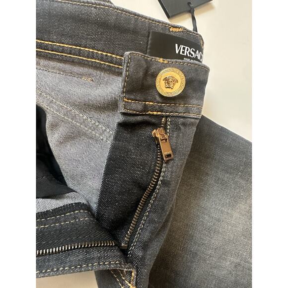 Versace Womens Stone Washed Denim Gray Jeans Size 25 US Italy 1013135 NWT $950 - Picture 12 of 16